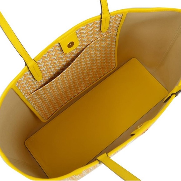 Tory Burch Large Yellow Tzag Leather Tote … - Picture 3 of 6